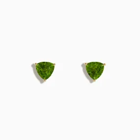 14K Yellow Gold Peridot Stud Earrings