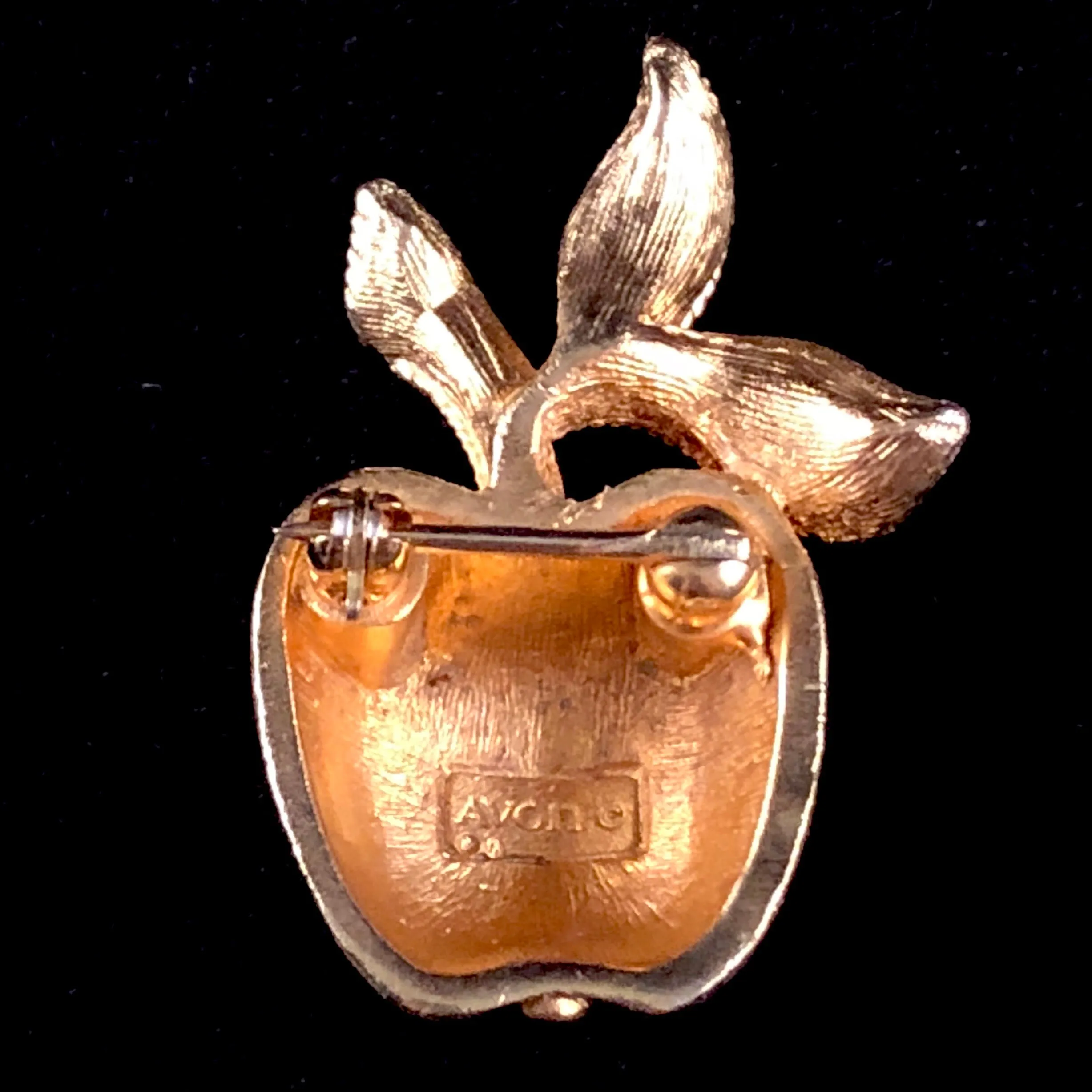 1974 Avon Gilded Apple Brooch