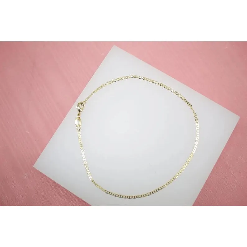 1mm Flat Diamond Cut Mariner Bracelet (I20B)(E61)(F129)