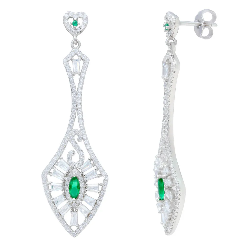 Abstract Design CZ Earrings IJ15CSSER003