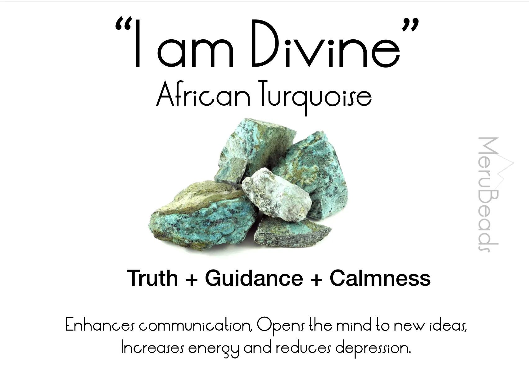 African Turquoise Mala Beads Necklace - "I am Divine"