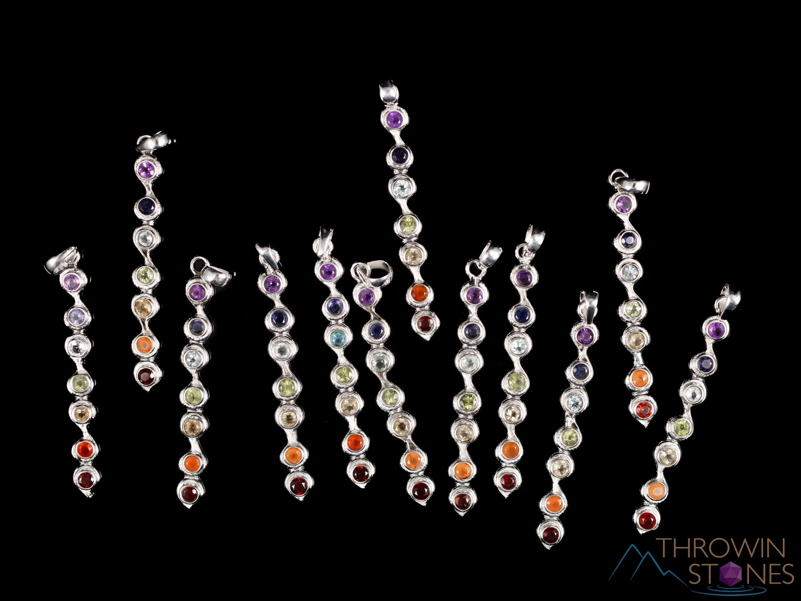 CHAKRA Crystal Pendant - Silver Pendant, Fine Jewelry, Chakra Necklace for Women, E1113
