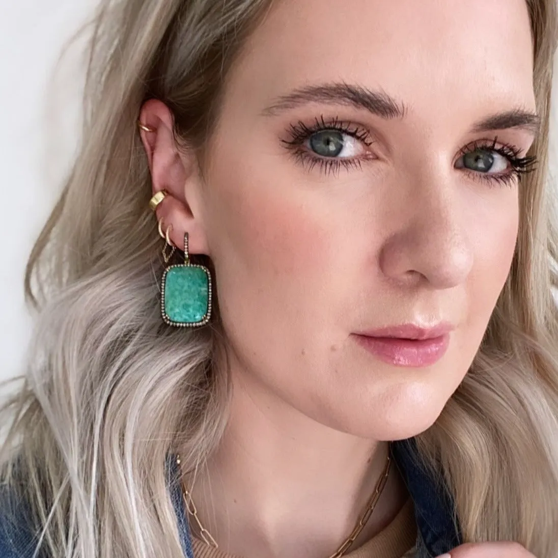 Chromatic Collection by Roset 14K Gold Amazonite Earrings