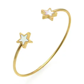 Clover/Heart/Triangle/Star Ope Bangle For Women 18K Real Gold Plated Fine Jewelry Fashion Female Bracelets & Bangles