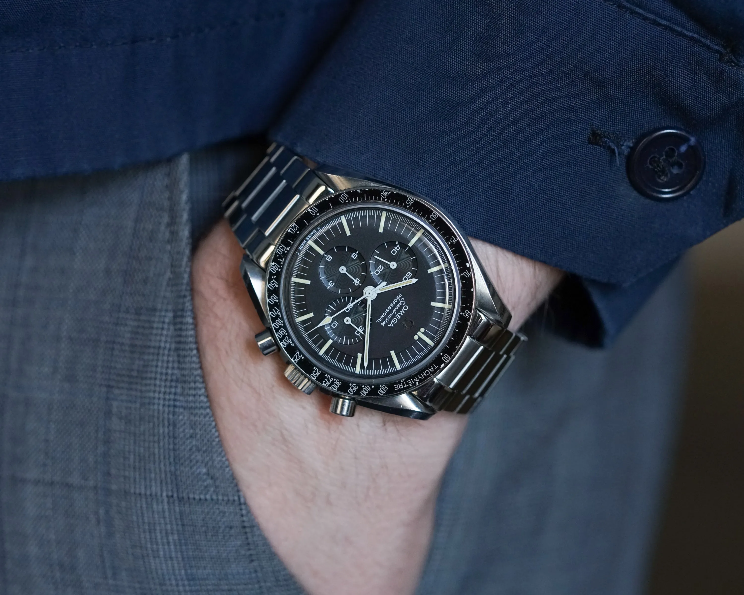 Contemporary Flat Link Bracelet for Omega Speedmaster - Polished/Brushed
