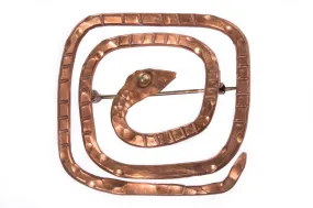 Copper snake brooch