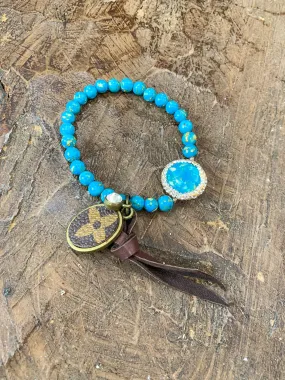 Danica L Upcycled Turquoise Pave Bracelet