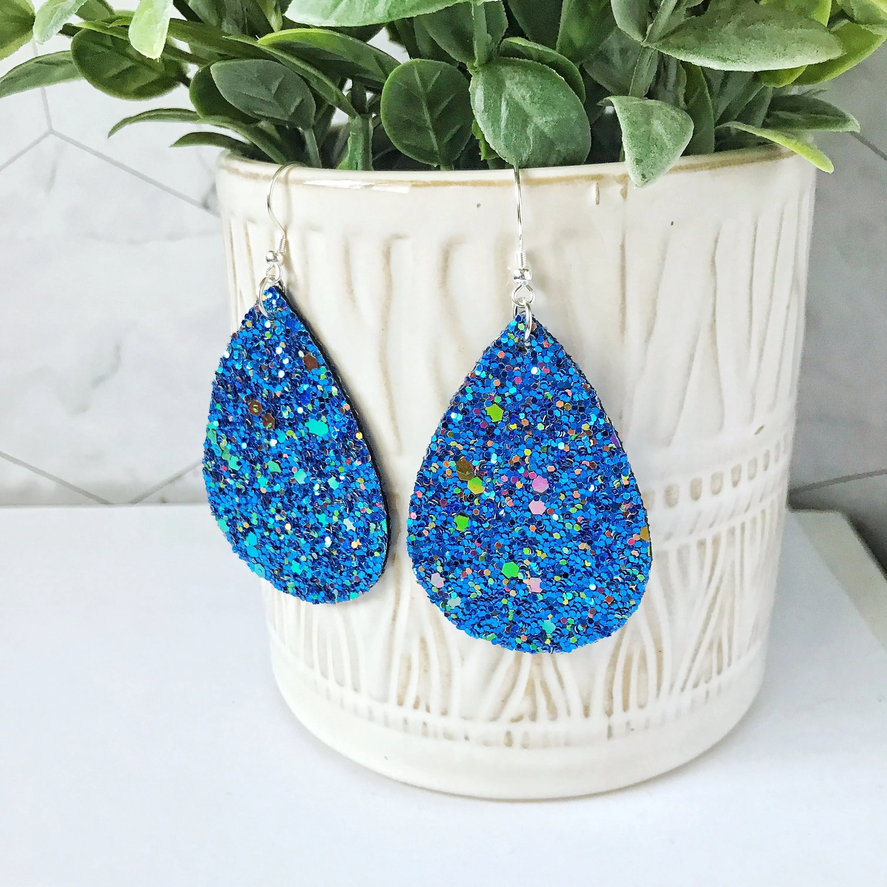 Freya - Blue Crunchy Glitter Teardrop