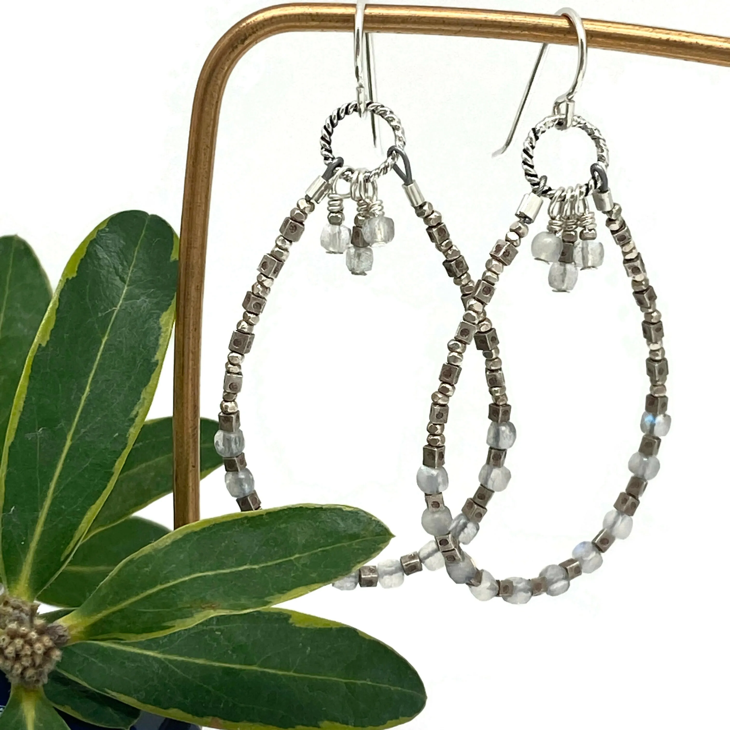 Gemstone Hoop Earrings