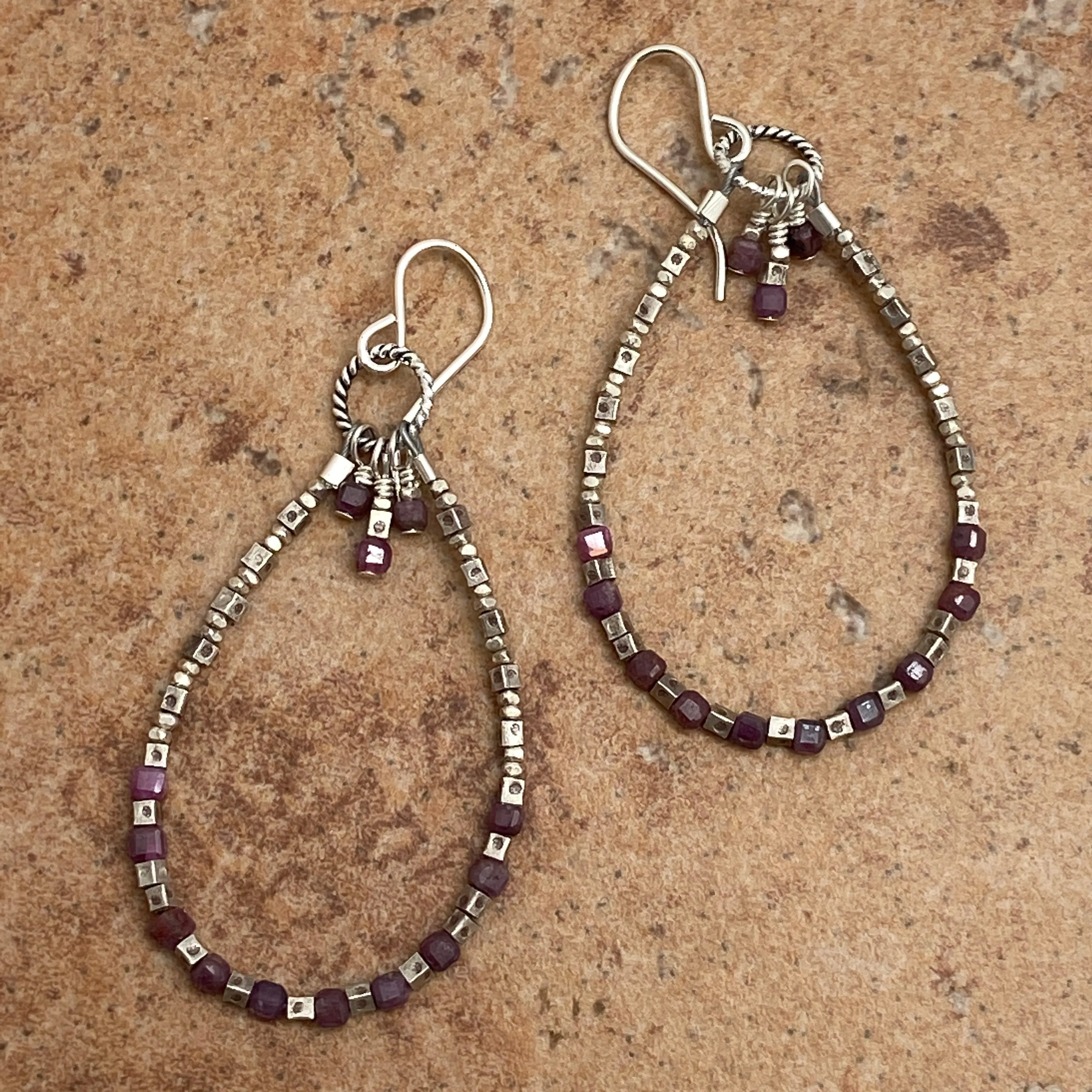 Gemstone Hoop Earrings