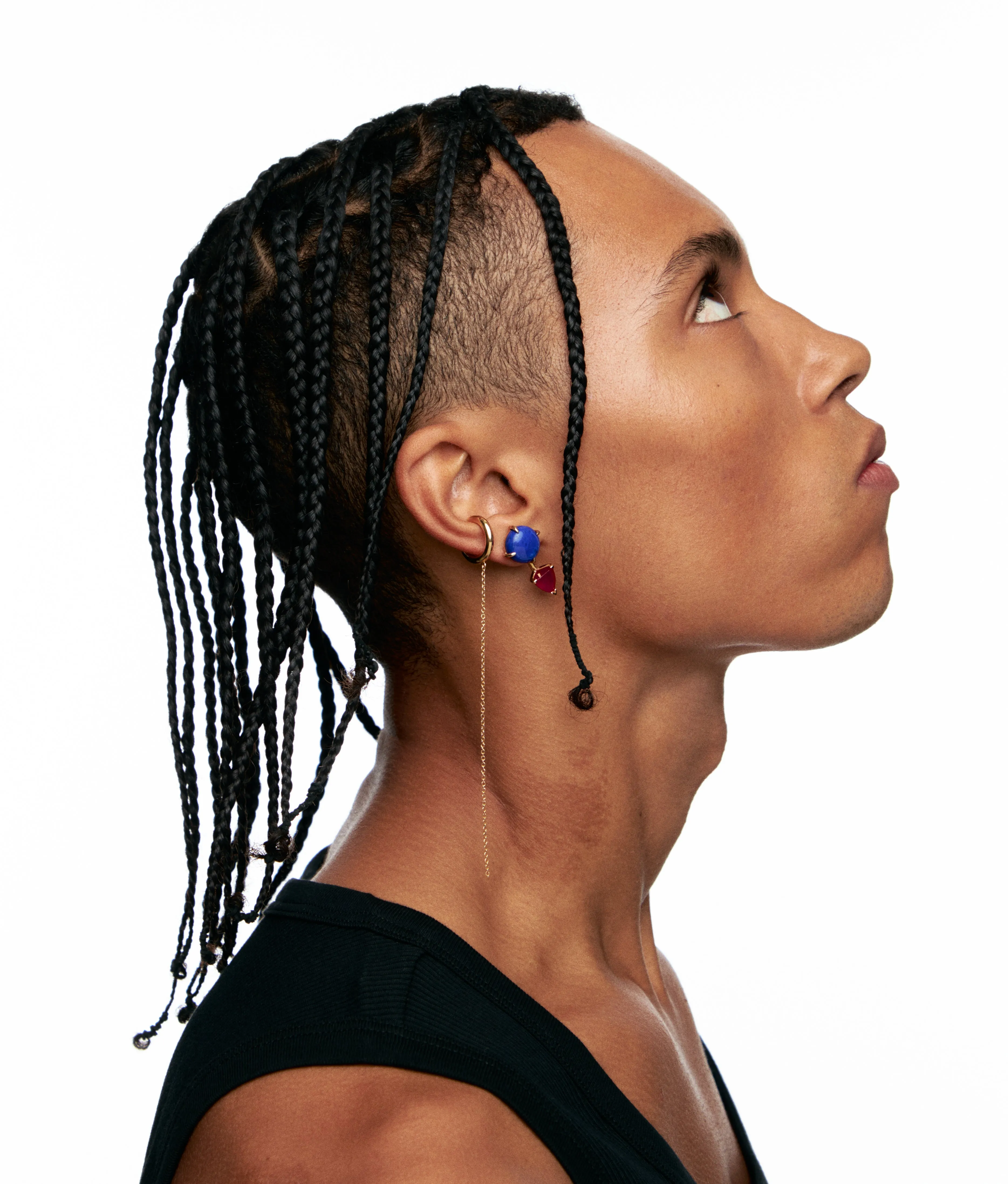 Gold Plated Lapis Lazuli Earring