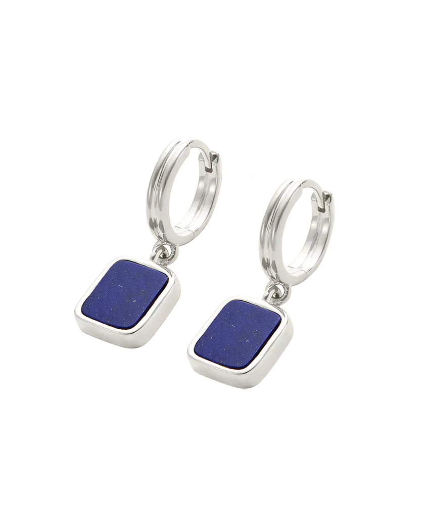 Kirstin Ash Lapis Hoops (Sterling Silver)