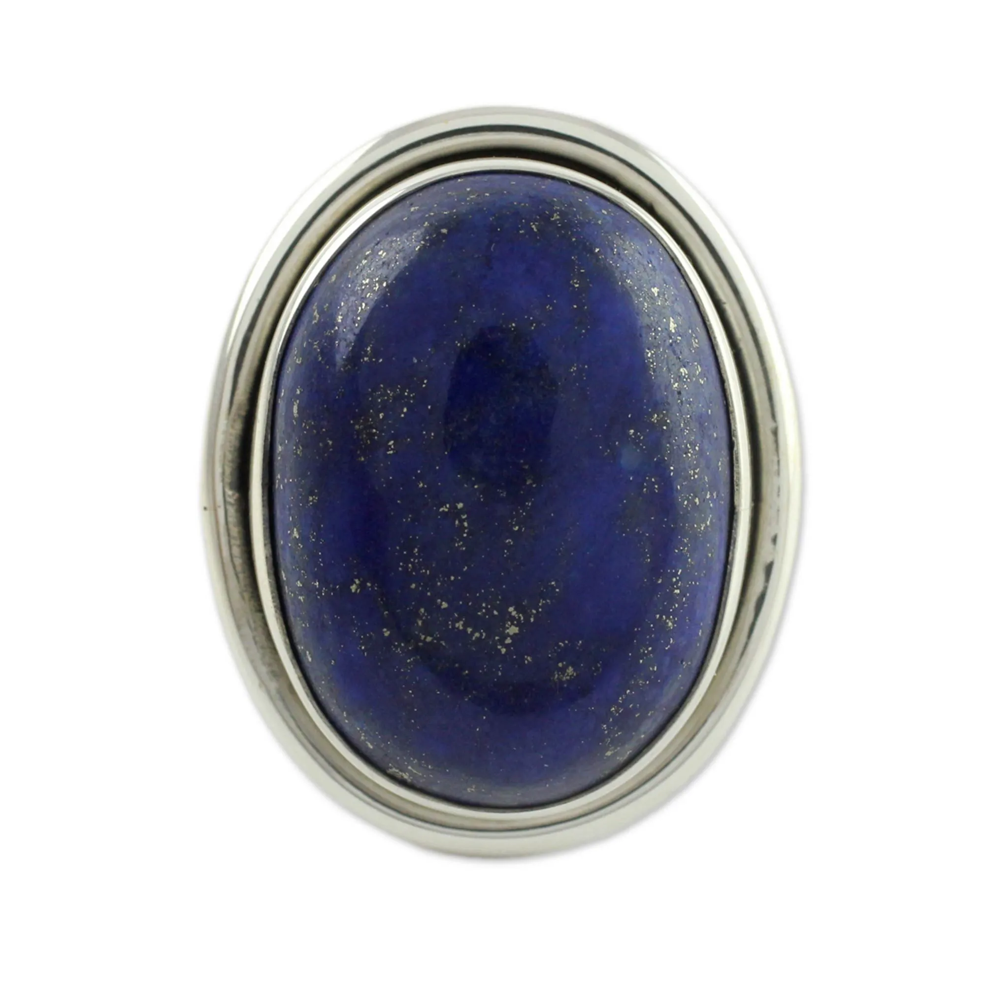 Lapis Lazuli Cocktail Ring in Sterling Silver Jewelry - Universe | NOVICA