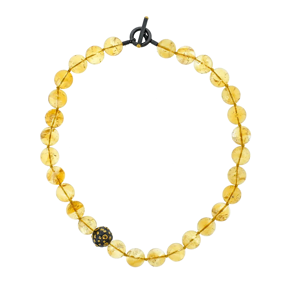 Libra Citrine Beaded Necklace