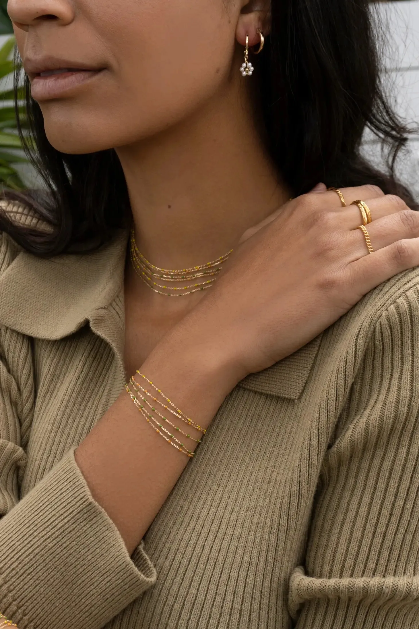 MAY MARTIN Enamel & Gold Dainty Bracelet