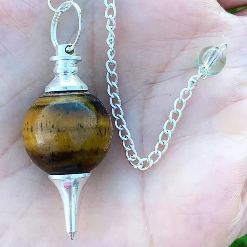 Natural Gemstone Sphere Dowsing Pendulum