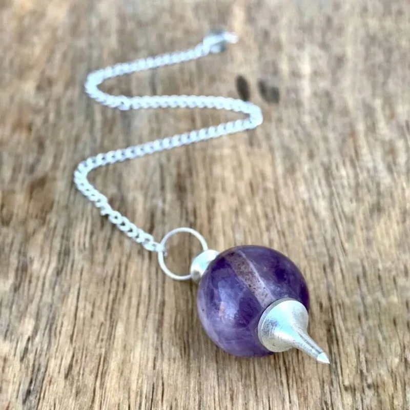 Natural Gemstone Sphere Dowsing Pendulum