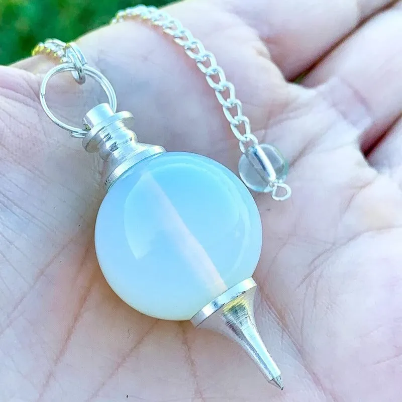 Natural Gemstone Sphere Dowsing Pendulum