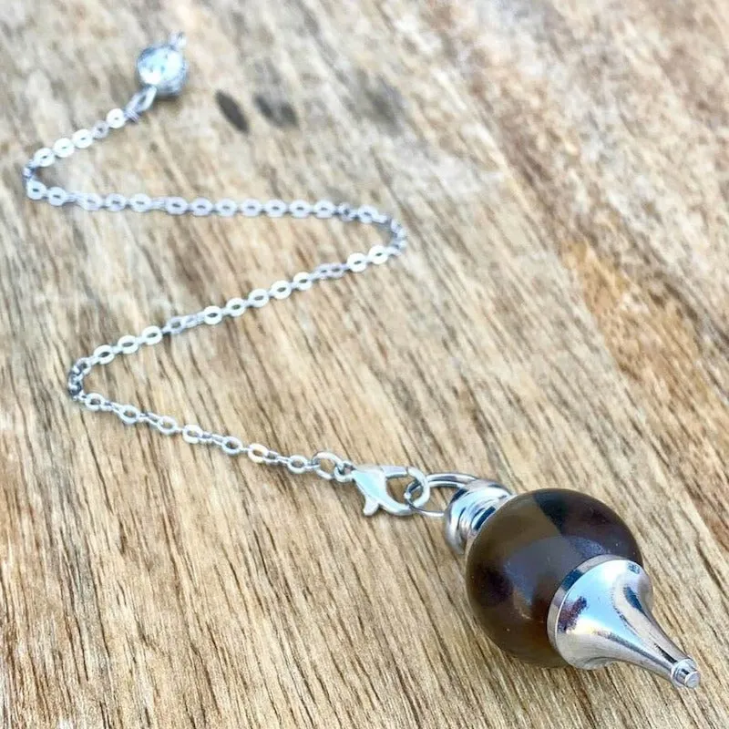 Natural Gemstone Sphere Dowsing Pendulum