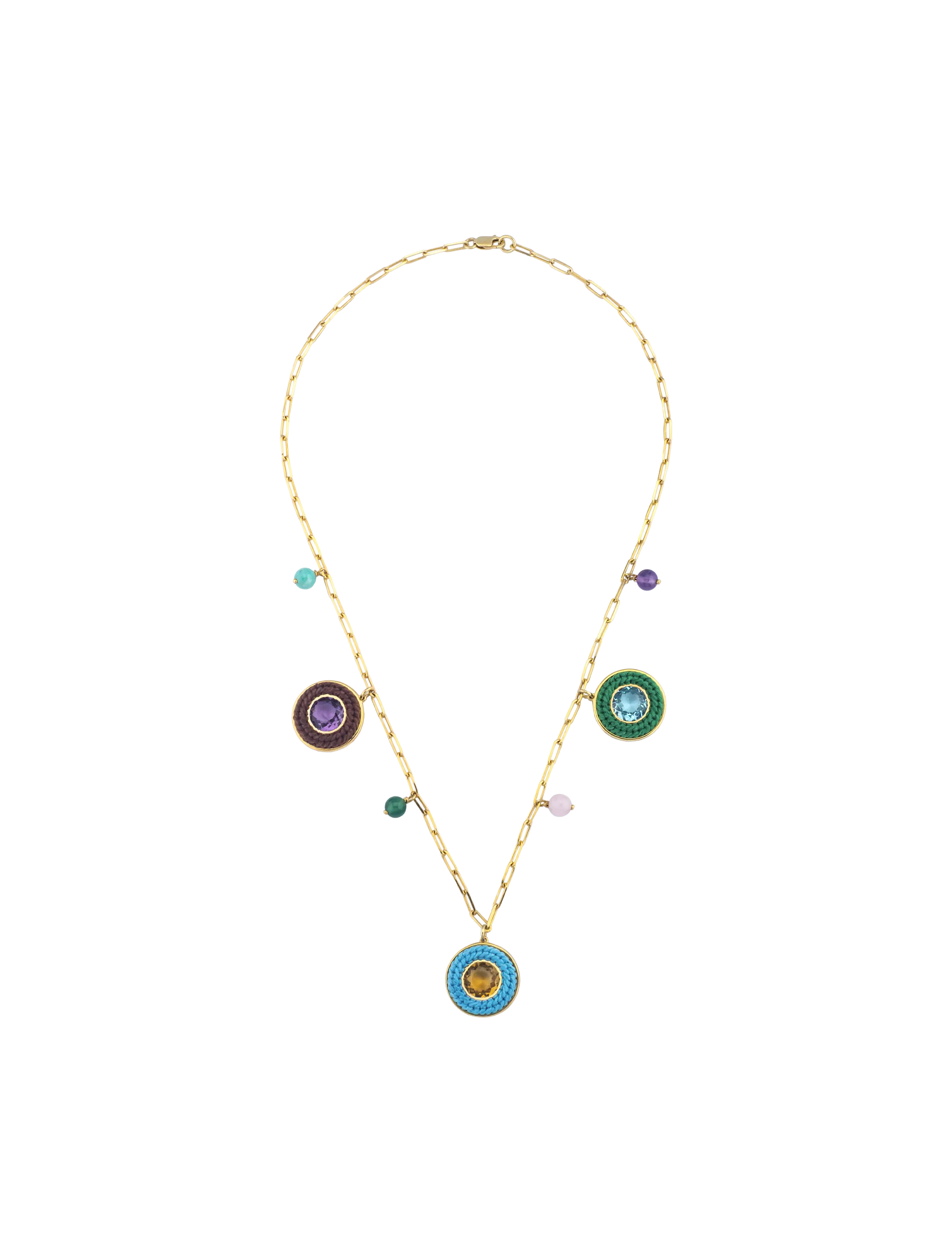 Plot Necklace in Brown, Blue and Green