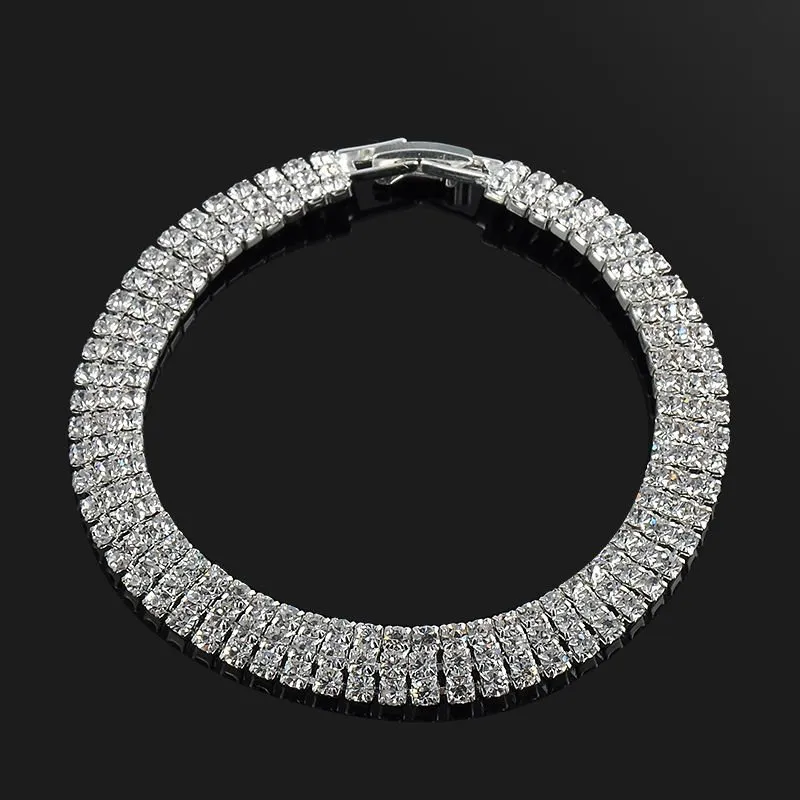 "Zelda" - Silver Rhinestone Bridal Bracelet