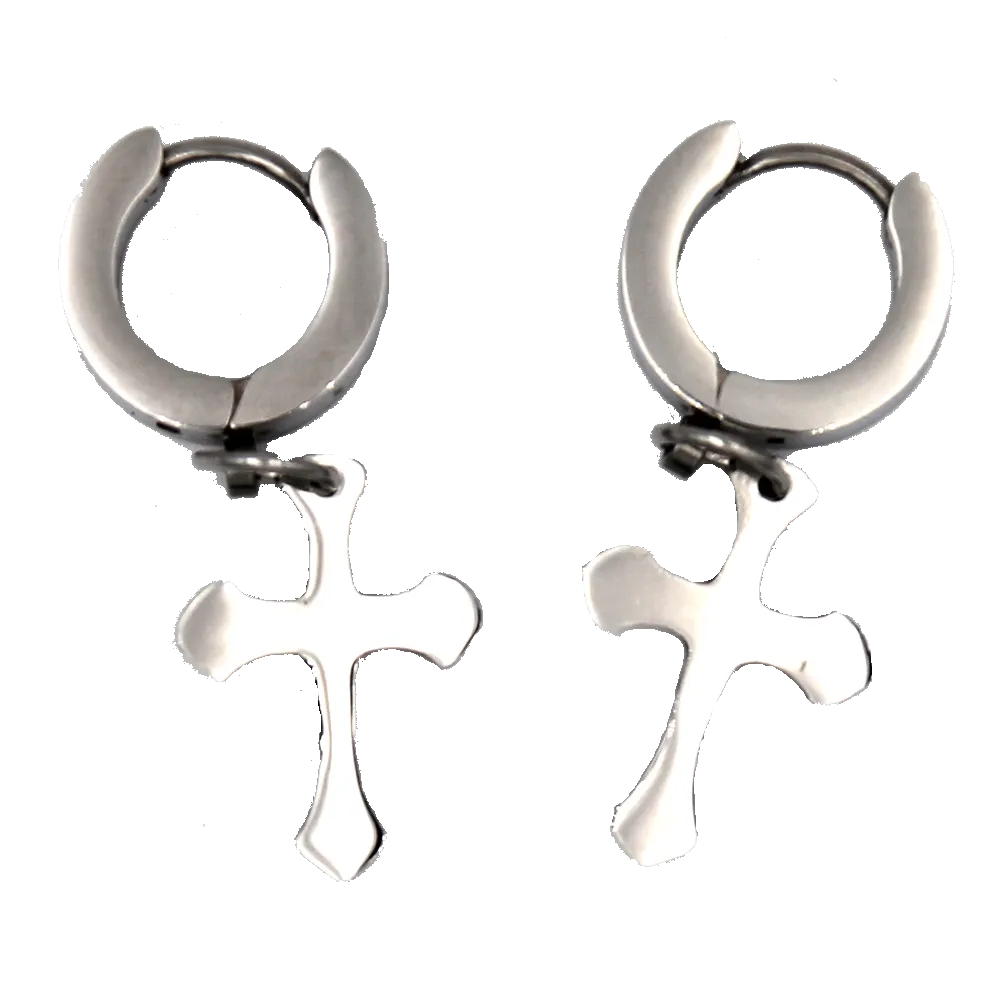 Stainless Steel Cross Earrings