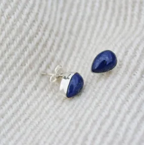 Teardrop Lapis Studs