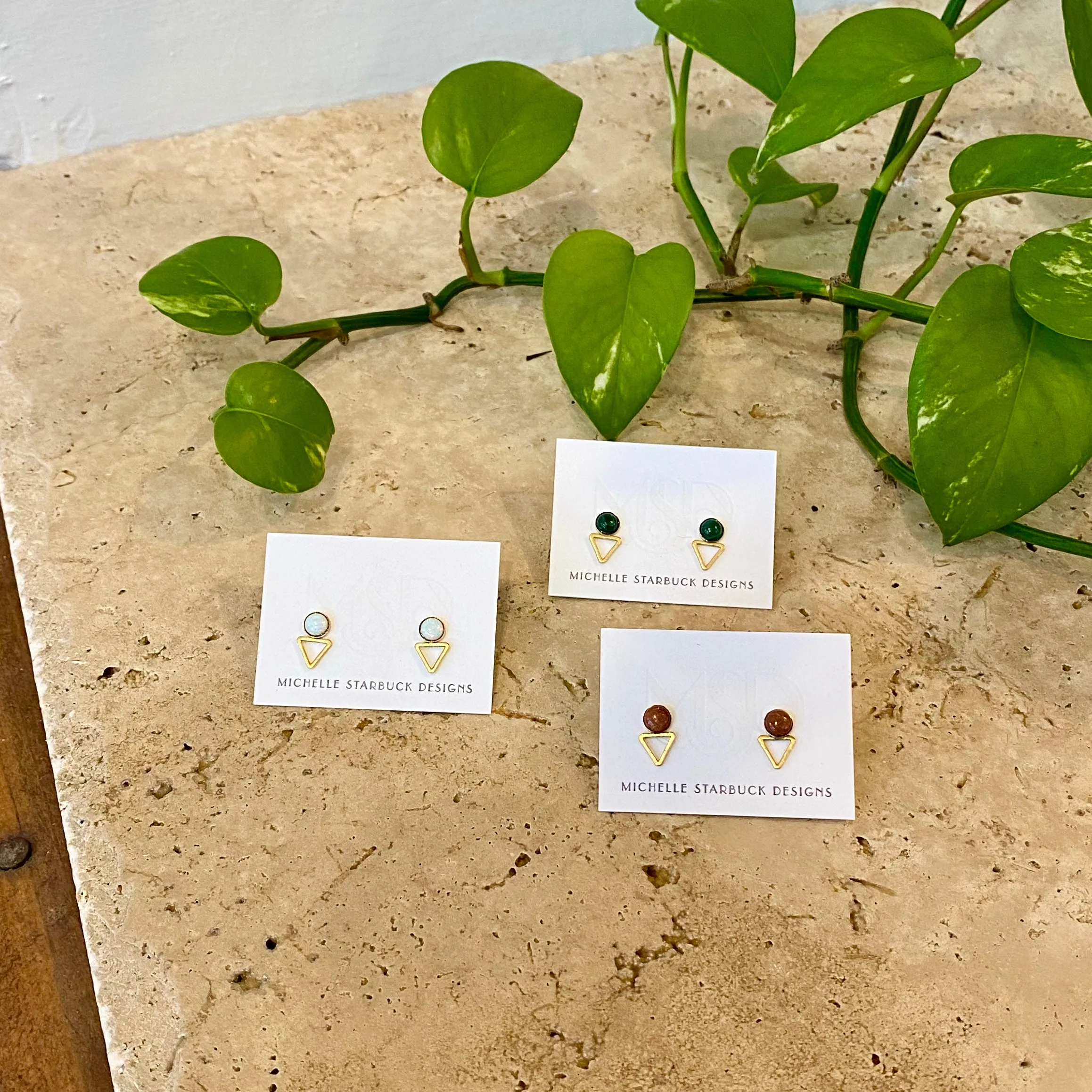 Tiny Elder Gemstone Studs