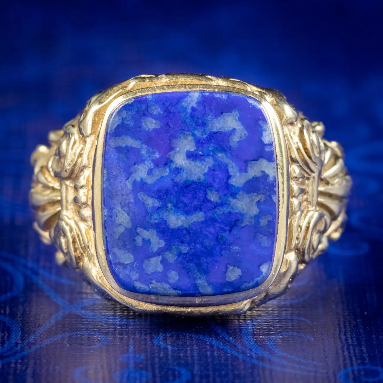 Vintage Lapis Lazuli Signet Ring Dated 1978