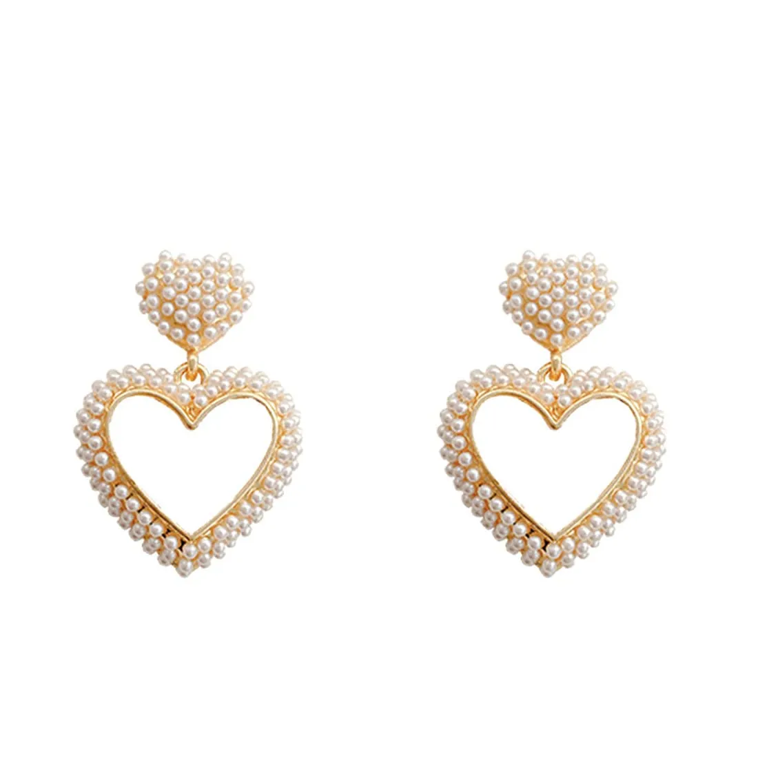 Yellow Chimes Earrings for Women and Girls Golden Drop Earrings for Women | Valentine Special Gold Plated Love Heart Drop Earrings | Birthday Gift for girls and women Anniversary Gift for Wife